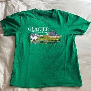 Glacier National Park Kids Green T-Shirt